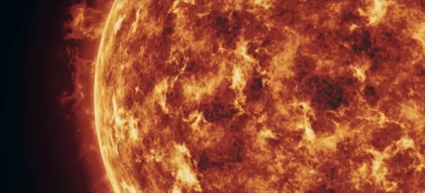 表面が徐々に暗い斑点に覆われ、光を失っていく太陽の姿