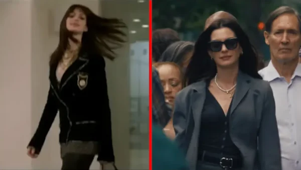 第1作目の全身シャネル姿のアンディと、第2作目のヴィンテージスタイルで歩くアンディの比較