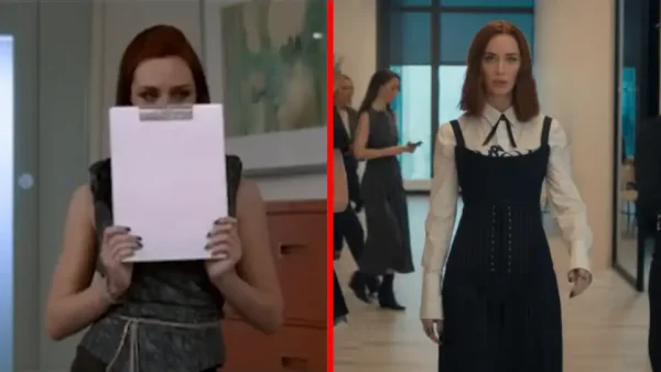 第1作目のエミリーと、第2作目でラグジュアリーブランドを着こなす堂々としたエミリー