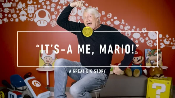 YouTubeチャンネル「Great Big Story」のインタビューに応じる、マリオのオリジナル声優チャールズ・マーティネー。