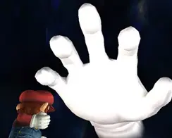 大乱闘スマッシュブラザーズXに登場する「マスターハンド」の任天堂公式ゲーム画像