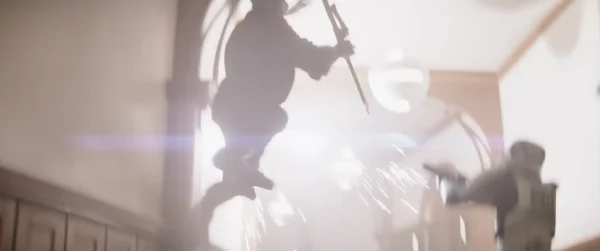 独自の武器ボー＝ライフルを構えてストームトルーパーと戦うゼブ